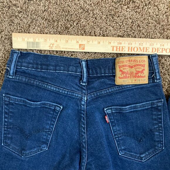 Levis 511 Slim Fit  Jeans Mens 29 x 30 Dark Wash Blue Denim - Picture 4 of 11